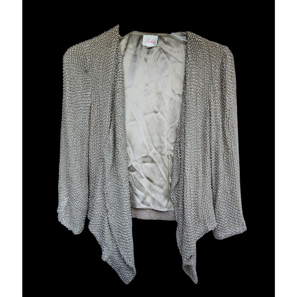 Parker Open Front Embellished 3/4-Sleeves Night Out Jacket S - Picture 1 of 4